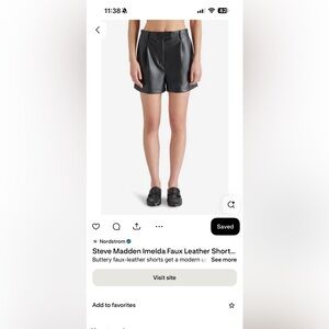 Steve Madden Imelda Faux Leather Short Size S.